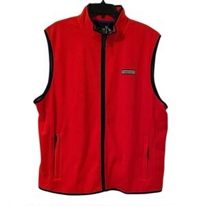 Vineyard Vines Men's Orange Cocktail Sauce Harbor Fleece Vest Size XL